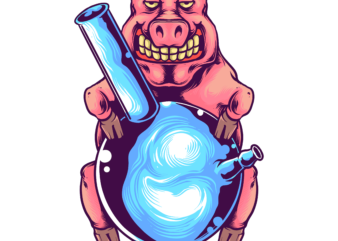 Pig bong t shirt illustration