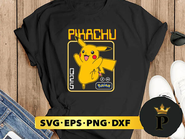 Pikachu pokémon 025 retro svg, svg for cricut, svg for shirts, png, instant download, svg files for cricut, svg designs