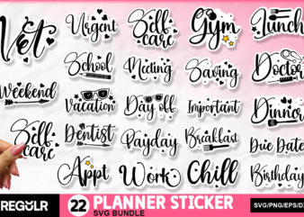 Planner Stickers SVG Bundle t shirt illustration
