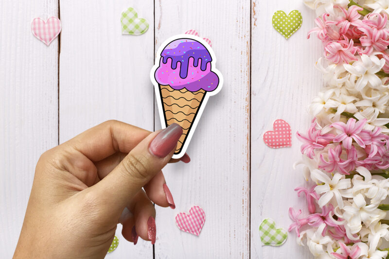 Cute Ice Cream Sticker Svg Bundle