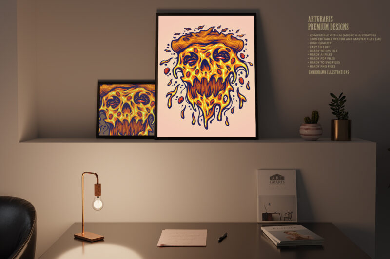 Spooky zombie pizza melted svg