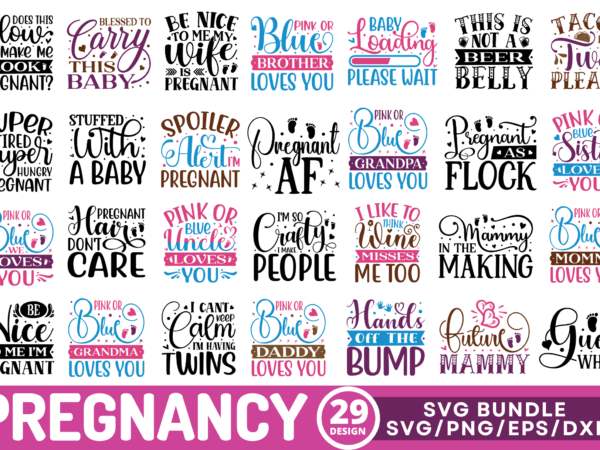 Pregnancy svg bundle t shirt illustration