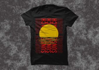 Sunset beach t shirt design, summer vector ai eps svg pdf svg png for download, beach t-shirt, holiday shirt design, summer t shirt design for commercial use