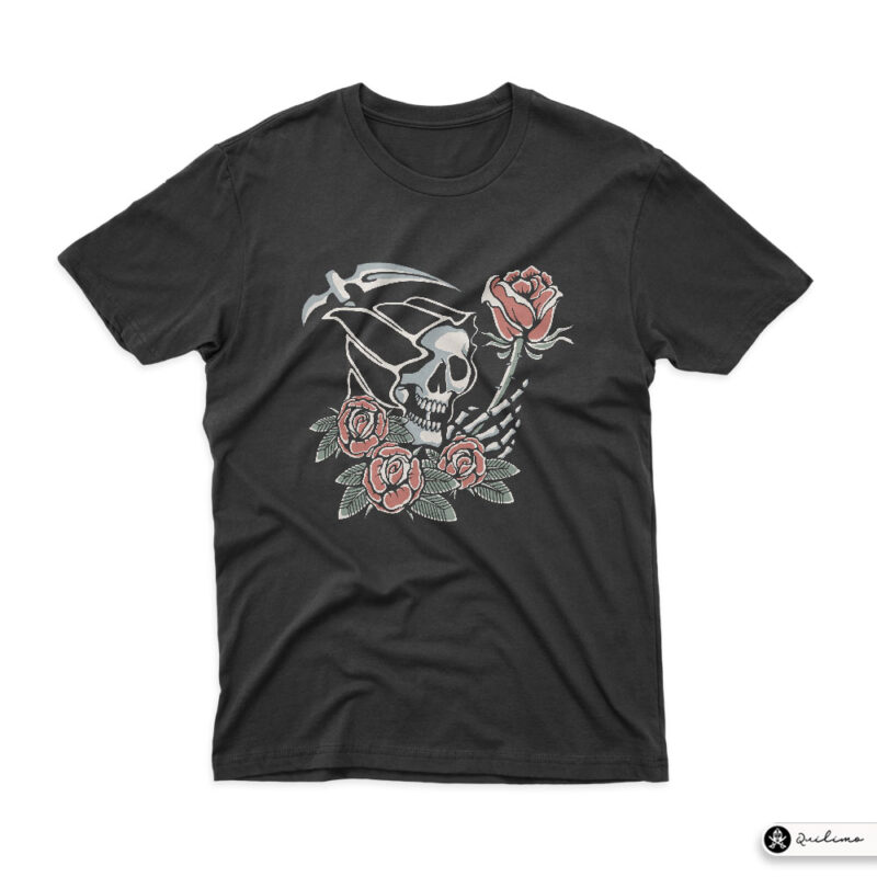 Grim Reaper and Flower - Buy t-shirt designs