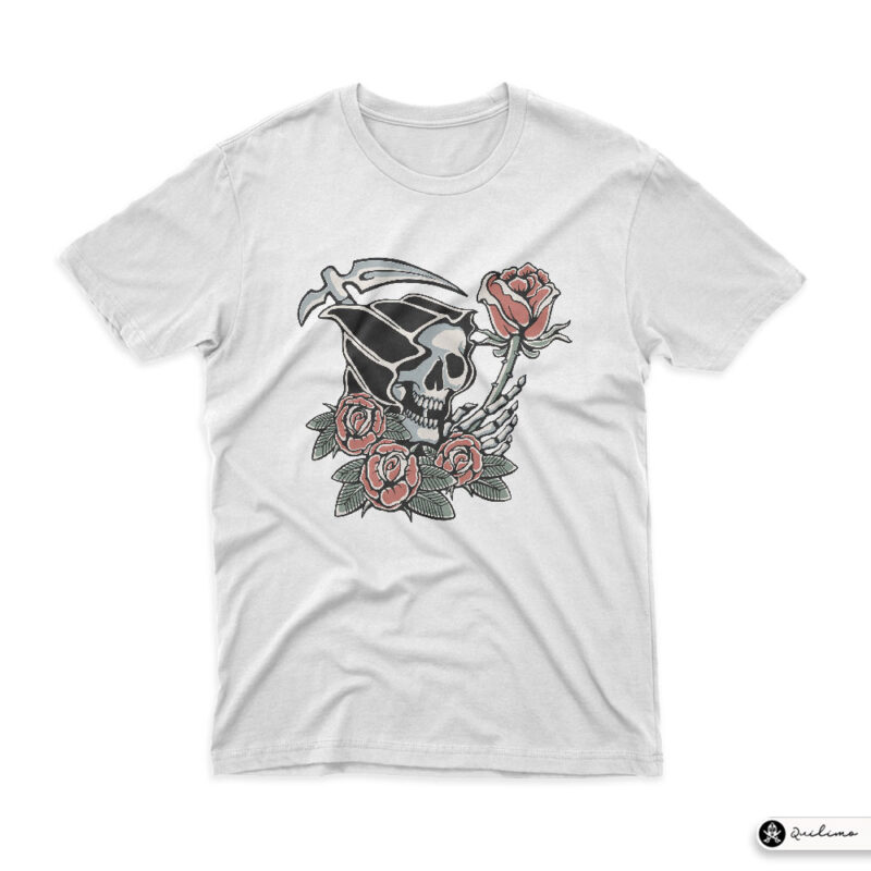 Grim Reaper and Flower - Buy t-shirt designs