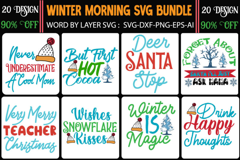 winter morning T-shirt Design,in svg and png for Cricut and Silhouette | SVG cut files, snow, winter , funny quotes,Winter Bundle SVG, Funny Quotes Svg, Winter quote svg, Winter bundle-Bundle