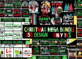 Christmas SVG Mega Bundle , 220 Christmas Design , Christmas svg bundle , 20 christmas t-shirt design , winter svg bundle, christmas svg, winter svg, santa svg, christmas quote svg,