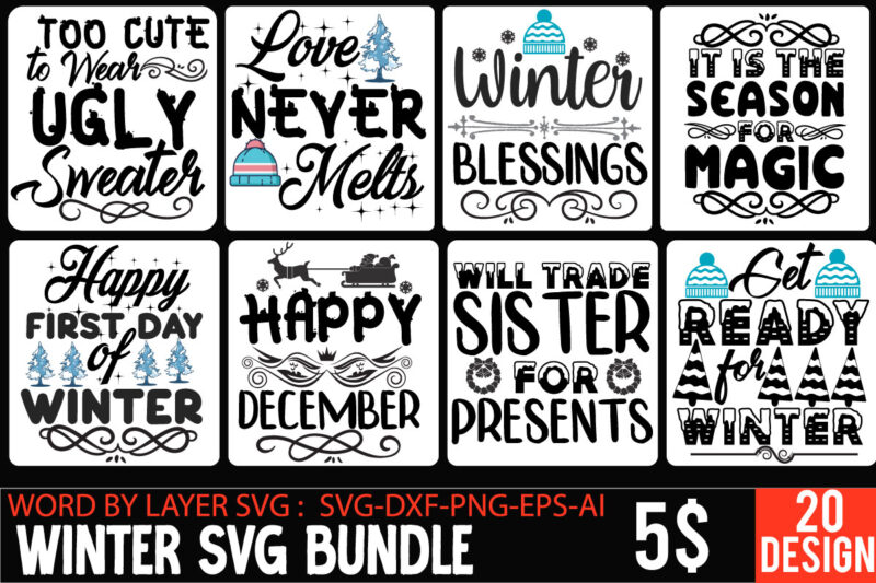 Winter SVG Bundle,Winter SVG Bundle, Christmas Svg, Funny Christmas Svg, Winter Quote Svg, Cut File, Cricut, Clip Art, Holiday Svg, Christmas Sayings Quotes Winter SVG Bundle, Christmas svg, Holiday svg,