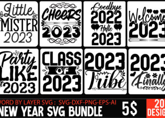 New Year SVG Bundle,New Years SVG Bundle, New Year’s Eve Quote, Cheers 2023 Saying, Nye Decor, Happy New Year Clip Art, New Year, 2023 svg, LEOCOLOR Happy New Year SVG