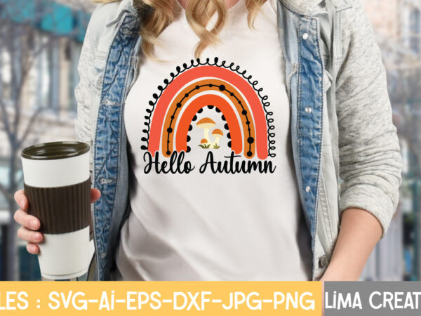 Hello autumn t-shirt design,fall svg, halloween svg bundle, fall svg bundle, autumn svg, thanksgiving svg, pumpkin face svg, porch sign svg, cricut silhouette png fall svg, fall svg bundle, autumn