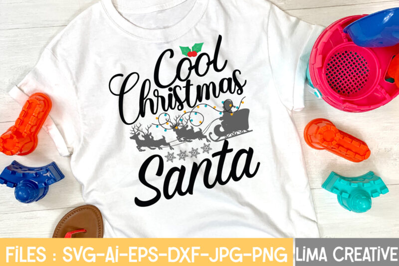 Cool Christmas Santa T-shirt Design,CHRISTMAS SVG Bundle, CHRISTMAS Clipart, Christmas Svg cricut Files , Christmas Svg Cut Files My 1st Christmas Svg, Baby First Christmas Santa Claus Hat Sublimation Shirt