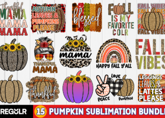 Pumpkin Sublimation Bundle t shirt illustration