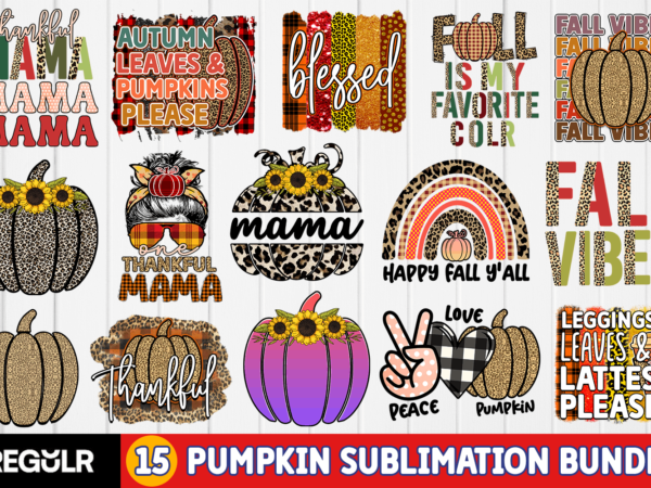 Pumpkin sublimation bundle t shirt illustration