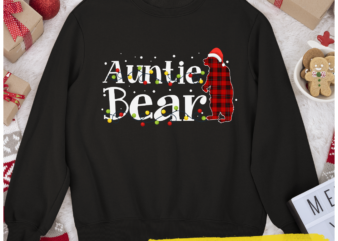 RD Auntie Bear Shirt Red Buffalo Plaid Auntie Bear Pajama Shirt t shirt design online