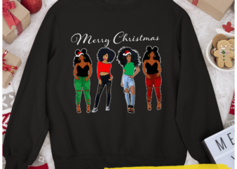 RD Black African American Santa Apparel Christmas Melanin Women Shirt