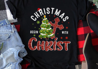 RD Buffalo Plaid Christian Jesus Christmas Begins With Christ Shirt