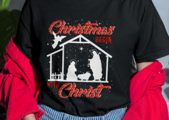 RD Christmas Begin With Christ Red Plaid Christian Costume Shirt t shirt design online