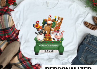 RD Christmas Farm Animals Truck Shirt, Christmas Farm Shirt