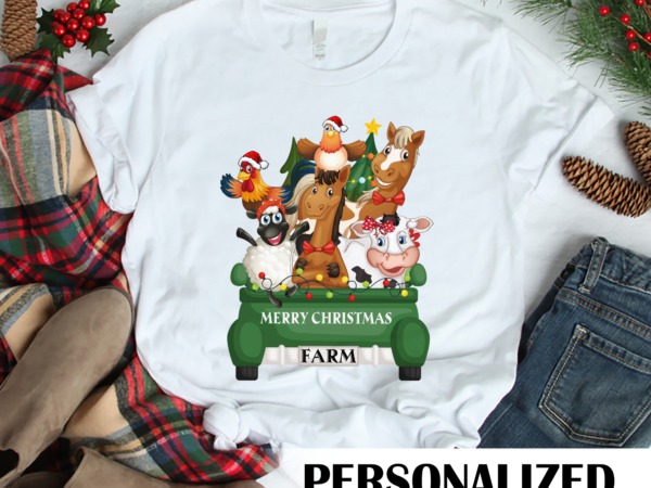 Rd christmas farm animals truck shirt, christmas farm shirt t shirt design online