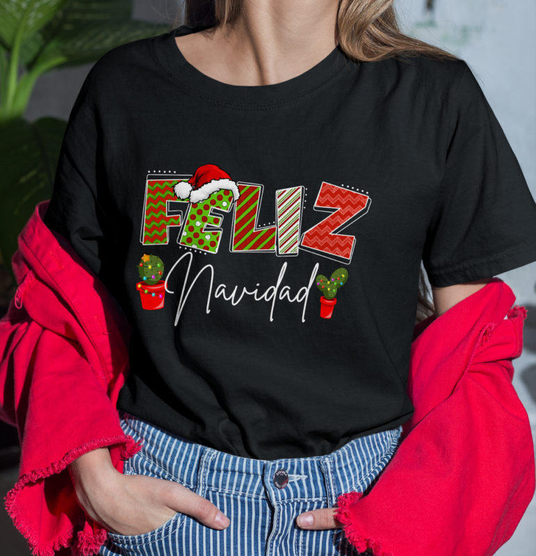 RD Feliz Navidad Cactus Spanish Christmas Matching Shirt, Christmas Cactus Shirt, Christmas Gifts