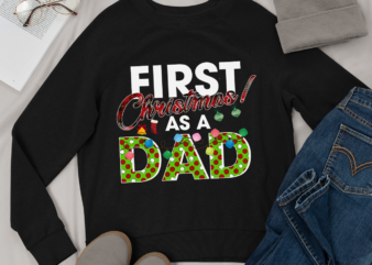 RD First Christmas As a Dad, Xmas Lights 2022 Dad Plaid Costume Shirt