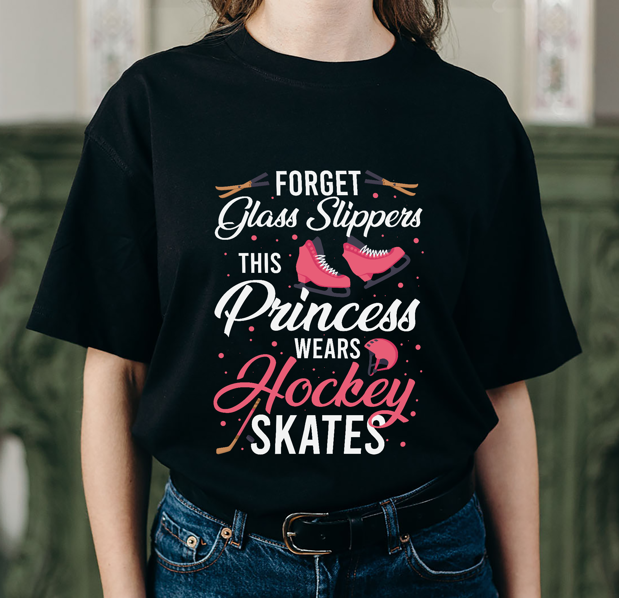 RD Funny Hockey Design For Girls Women Ice Hockey Player Lover Shirt