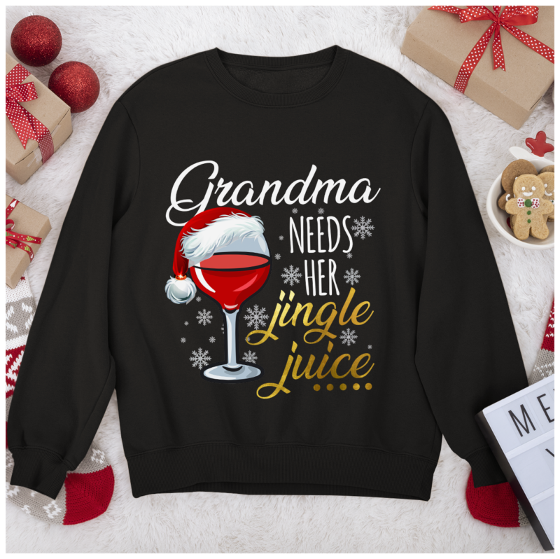 RD Grandma Needs Jingle Juice Cute Loves Wine Christmas Gift Shirt