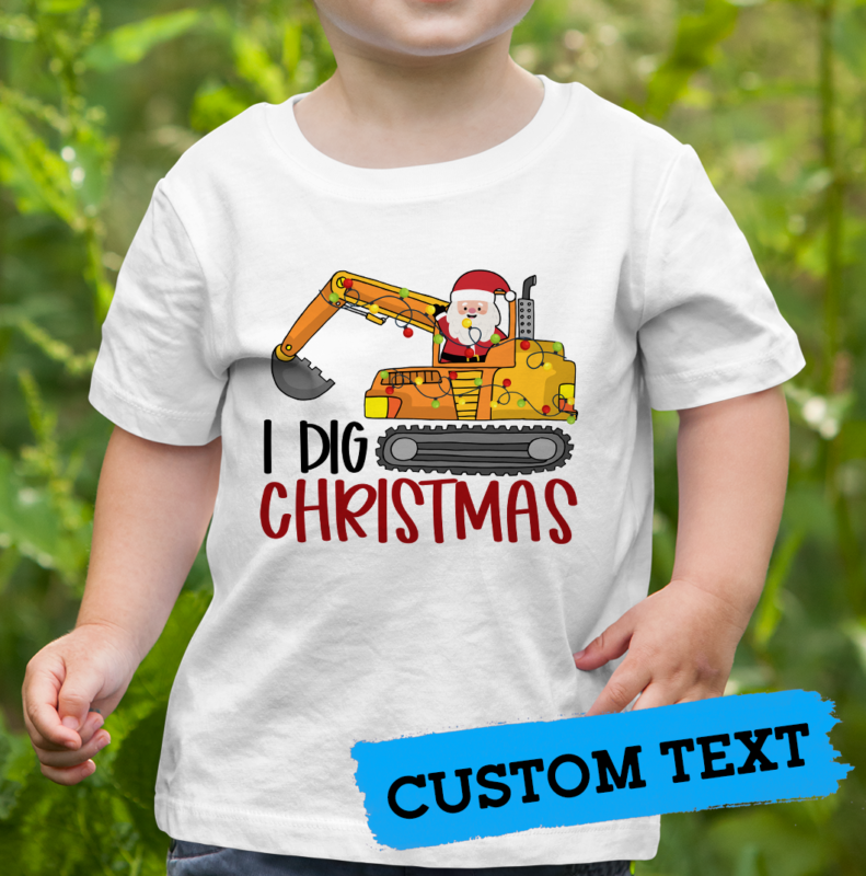 RD I Dig Christmas Backhoe Heavy Equipment, Santa Christmas Shirt