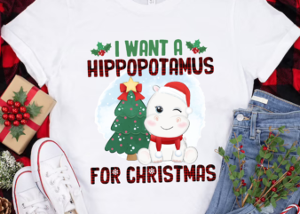 RD I Want A Hippopotamus For Christmas Hippo Buffalo Plaid Shirt