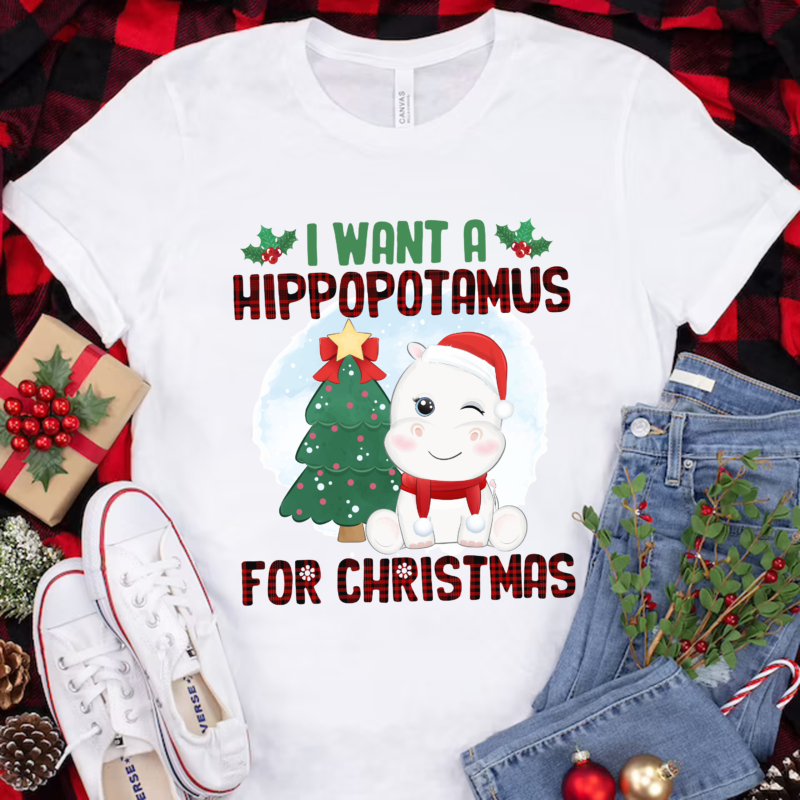 RD I Want A Hippopotamus For Christmas Hippo Buffalo Plaid Shirt