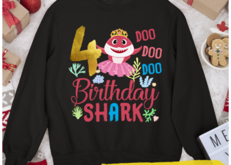 RD Kids Baby Shark T Shirt 4th Birthday Gift 4 Years Old Shirt