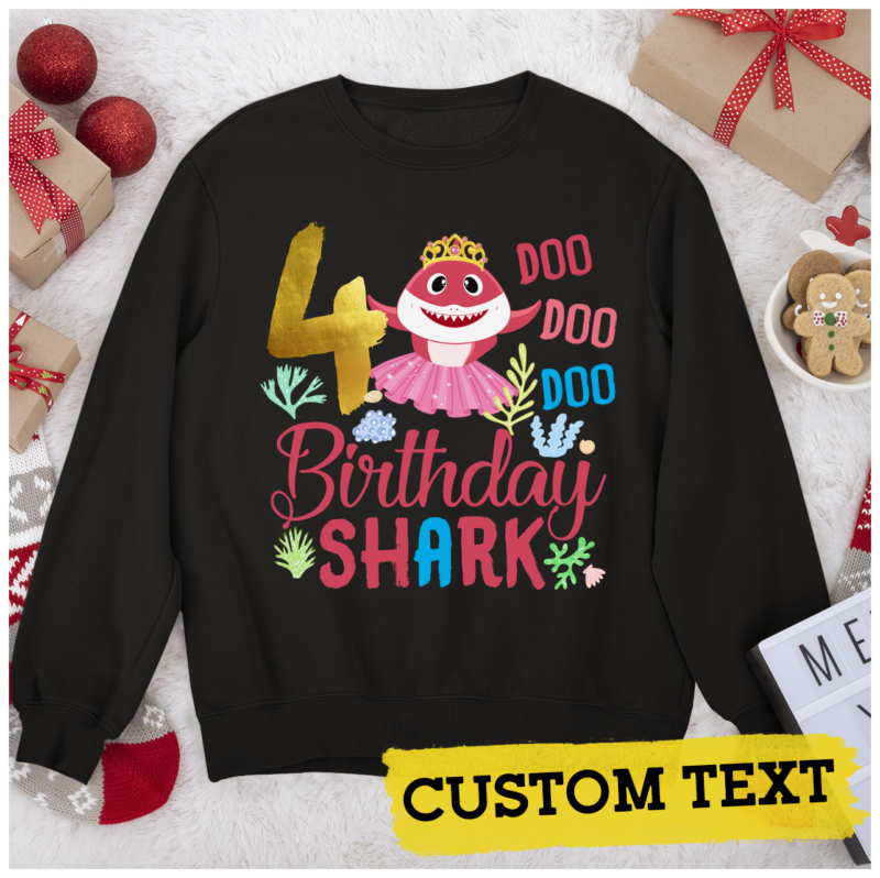 RD Kids Baby Shark T Shirt 4th Birthday Gift 4 Years Old Shirt