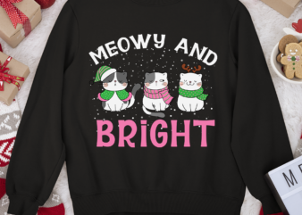 RD Meowy And Bright Christmas Cat Merry Christmas Costume Shirt