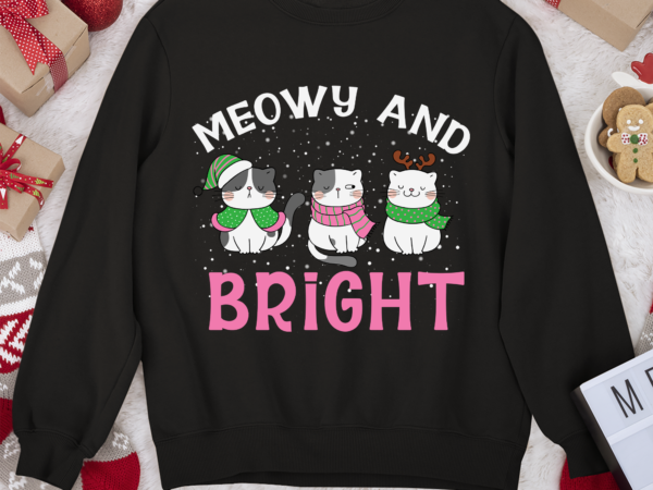 Rd meowy and bright christmas cat merry christmas costume shirt t shirt design online