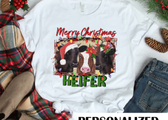 RD Merry Christmas Heifers Shirt, Christmas With My Herd, Christmas Cow, Christmas Animals Shirt