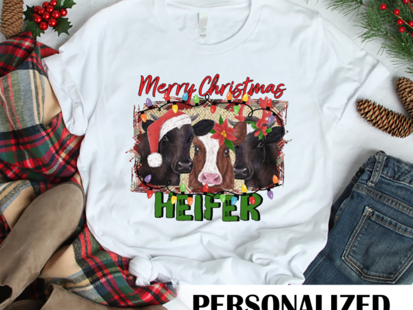 Rd merry christmas heifers shirt, christmas with my herd, christmas cow, christmas animals shirt t shirt design online
