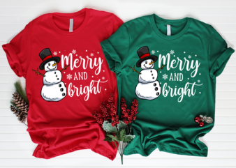 RD Merry and Bright Shirt, Christmas Shirt, Merry Christmas svg, Christmas Snowman Shirt