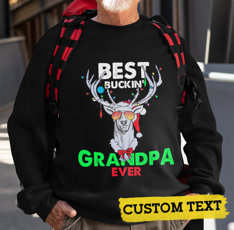 RD Personalized Grandpa Christmas Shirt, Best Bukin Grandpa Ever, Christmas Gift