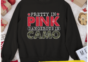 RD Pretty In Pink Dangerous In Camo Gift for Hunting Girl Shirt t shirt design online
