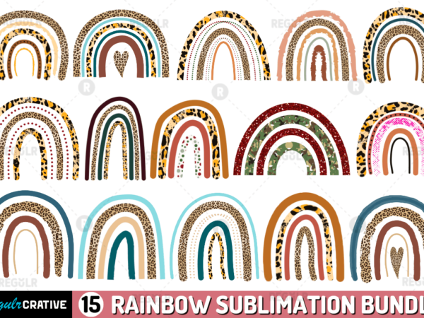 Rainbow sublimation bundle t shirt design online