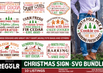 Retro Christmas Sign SVG Bundle t shirt design online