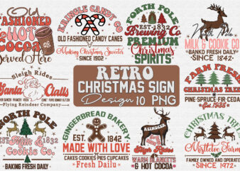 Retro Christmas Sign Sublimation Bundle