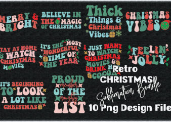 Retro Christmas Sublimation Bundle t shirt design online