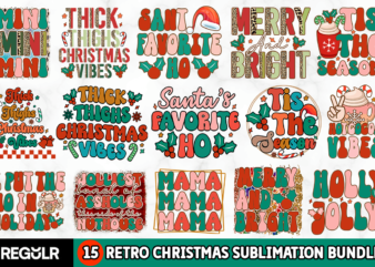 Retro Christmas Sublimation Bundle t shirt design online