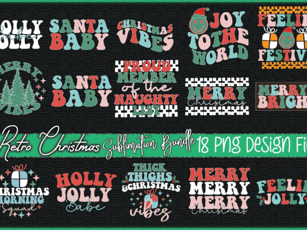 Retro christmas sublimation bundle t shirt design online