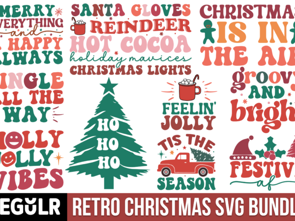 Retro christmas design bundle