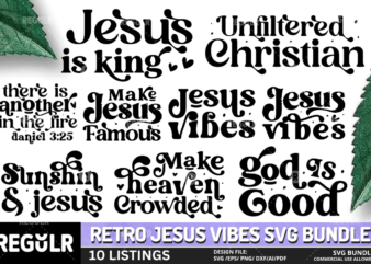 Retro Jesus Vibes Svg Bundle