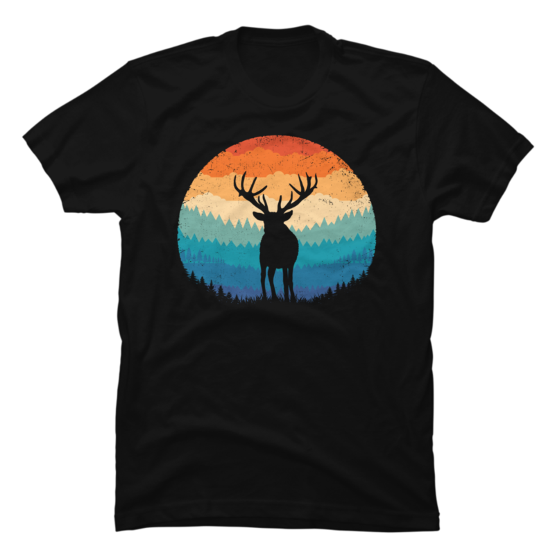 Retro Mountain Deer - Buy t-shirt designs