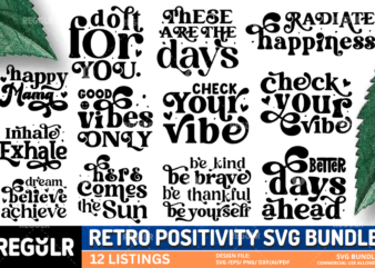 Retro Positivity SVG Bundle