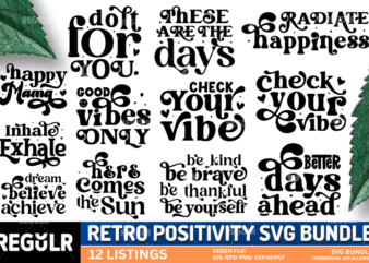 Retro Positivity SVG Bundle t shirt design online